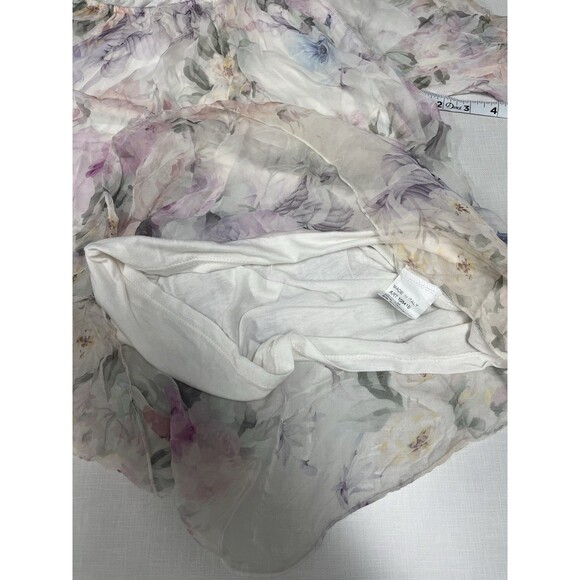 Viola Borghi Blouse White Floral Lined Silk Flowy Fairy Romantic Womens Medium - Picture 14 of 14